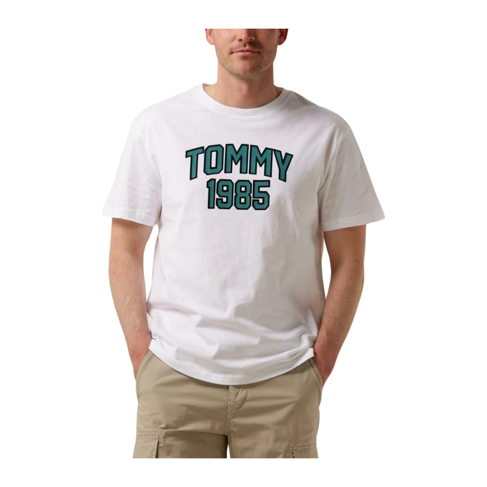 TOMMY JEANS Heren Polo's & T-shirts Tjm Reg Tommy Varsity Sport Tee Wit