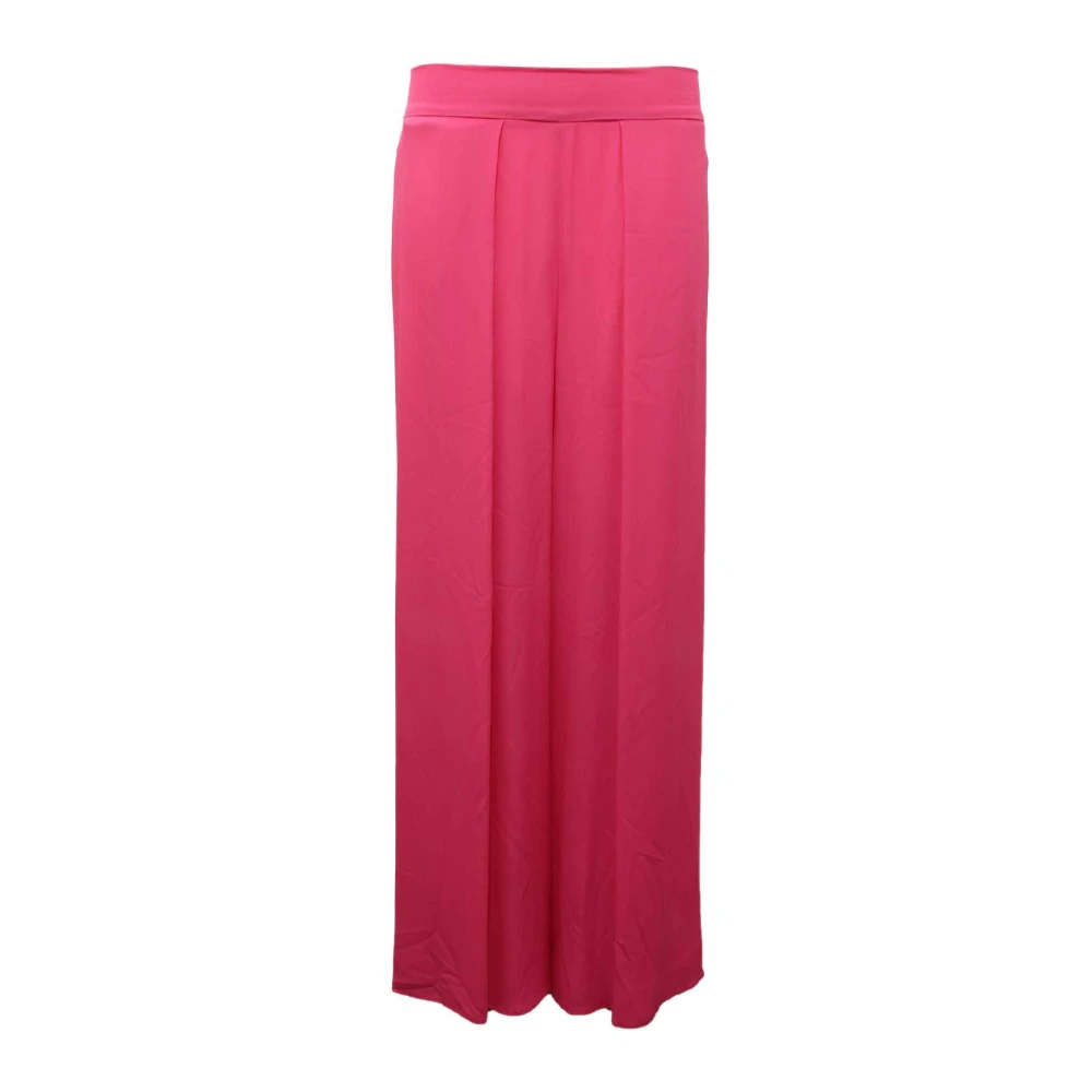 Marella Women's Pink Silk Blend Palazzo Trousers - Wide Trousers - S - Trousers