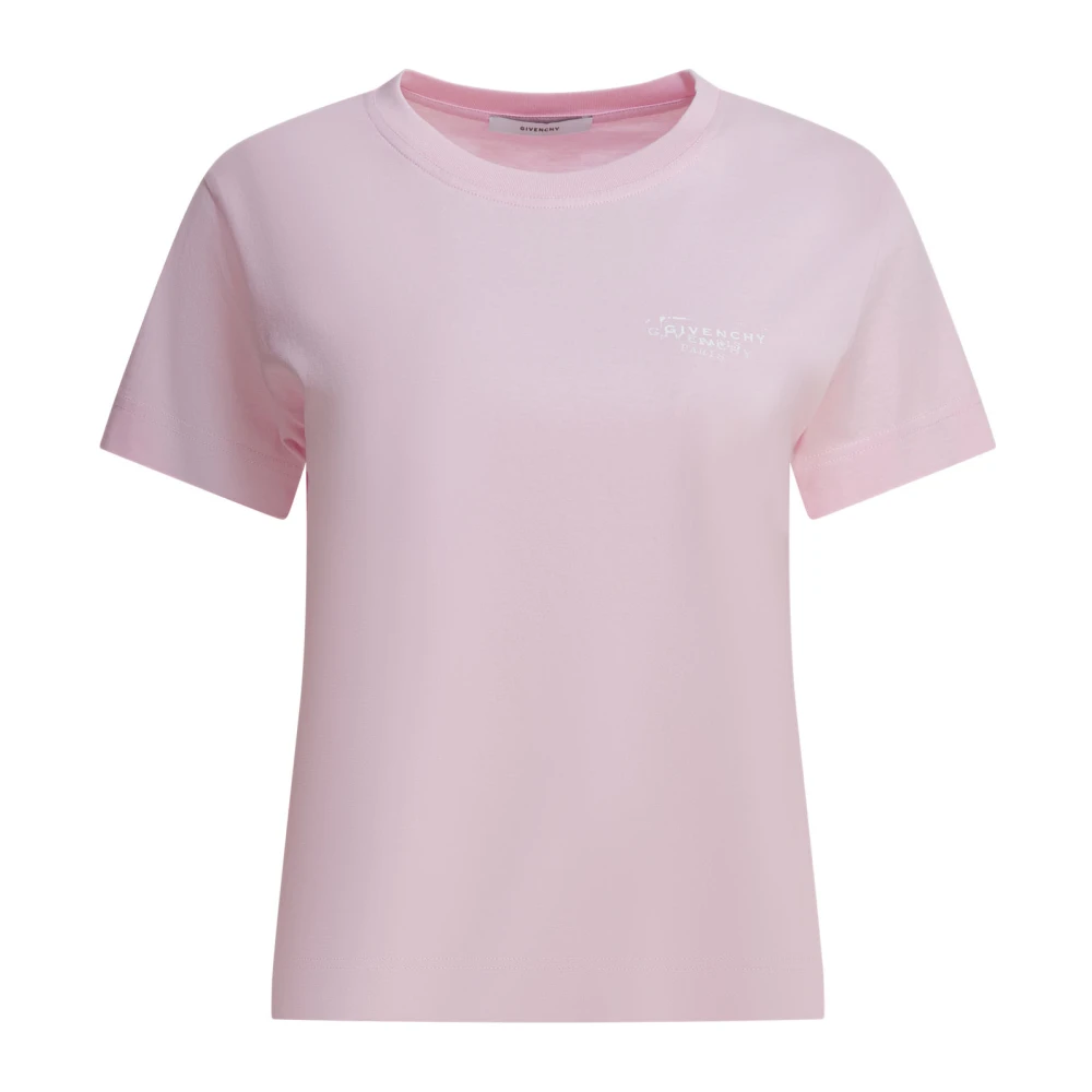 Givenchy Rosa T-Shirt I Bomull Med Stamp-Tryck