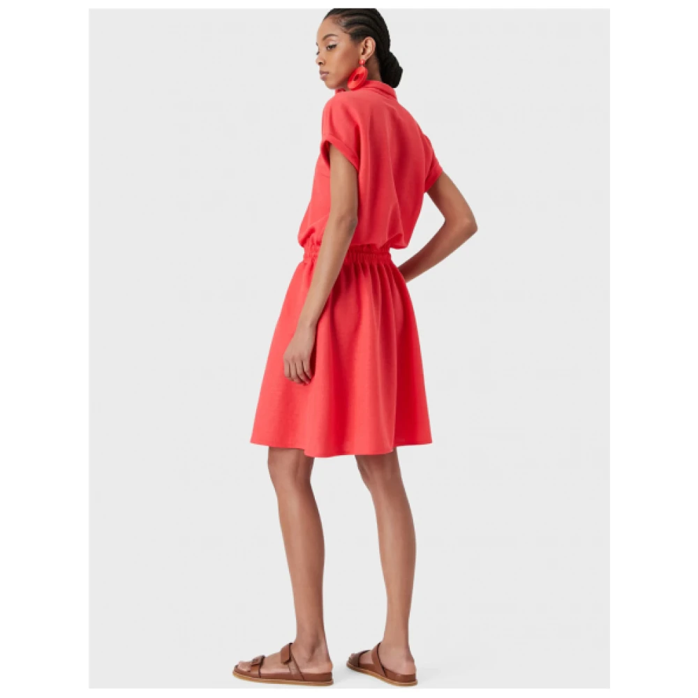 Emporio Armani Verstelbare Jurk met Ritssluiting en Trekkoord in de Taille Red Dames