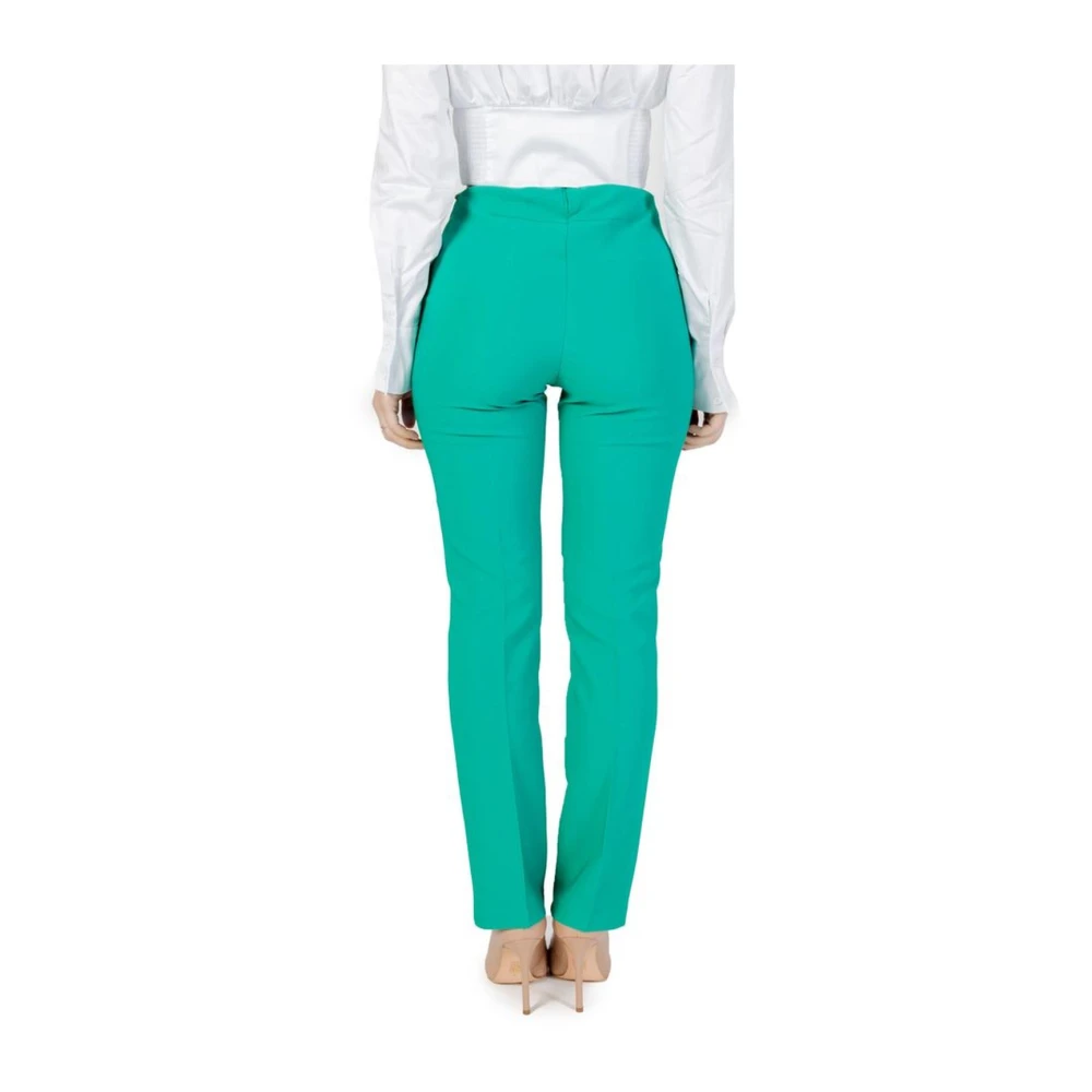 Sandro Ferrone Lente Zomer Regular Broek met Elastaan Green Dames