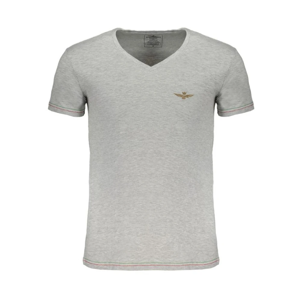 Aeronautica Militare Men's Gray T-Shirts, 2XL, V-Neck T-Shirt