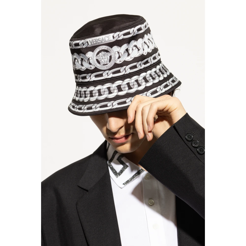 Versace Hoed met print Black Heren