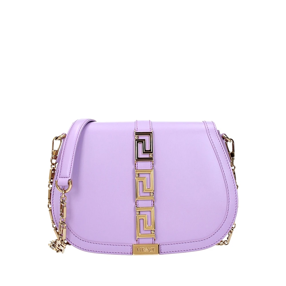 Versace Stijlvolle Leren Tas voor Vrouwen Purple Dames