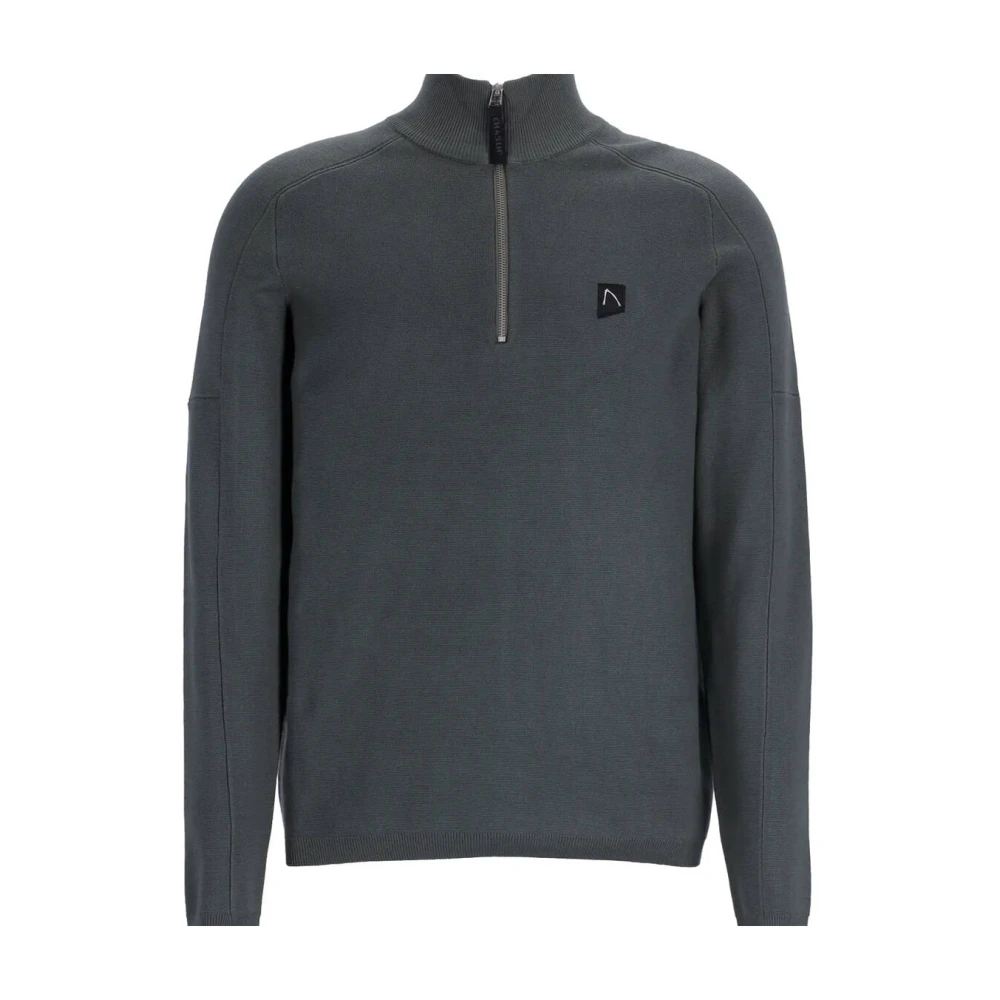 Chasin Half Zip Pullover Sweater Green Heren