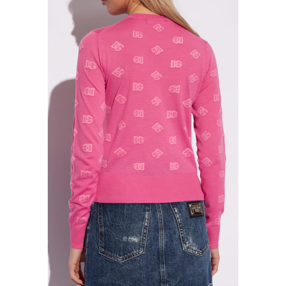 Dolce & Gabbana Trui met monogram Pink Dames