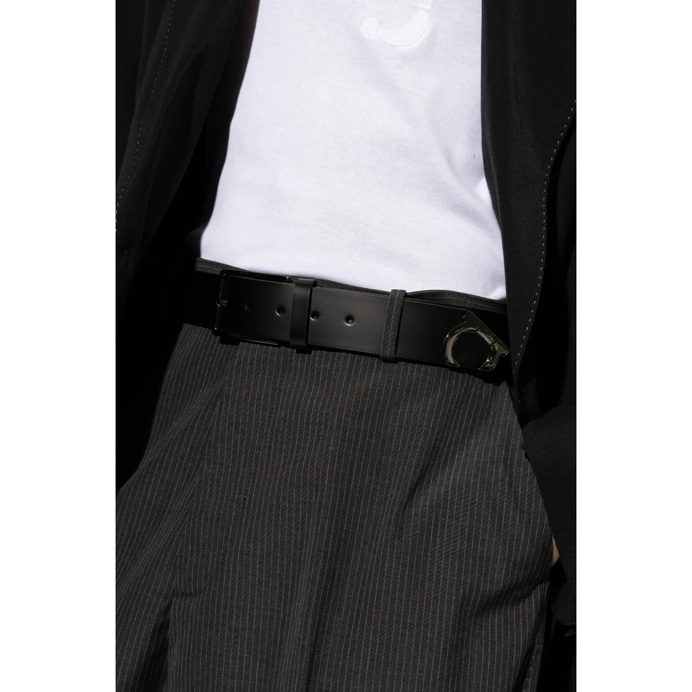 Salvatore Ferragamo Leren riem Black Heren