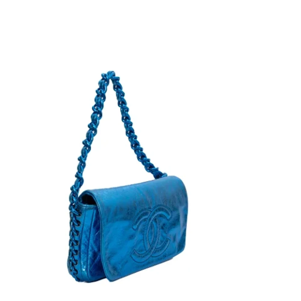 Chanel Vintage Pre-owned Leather chanel-bags Blue Dames