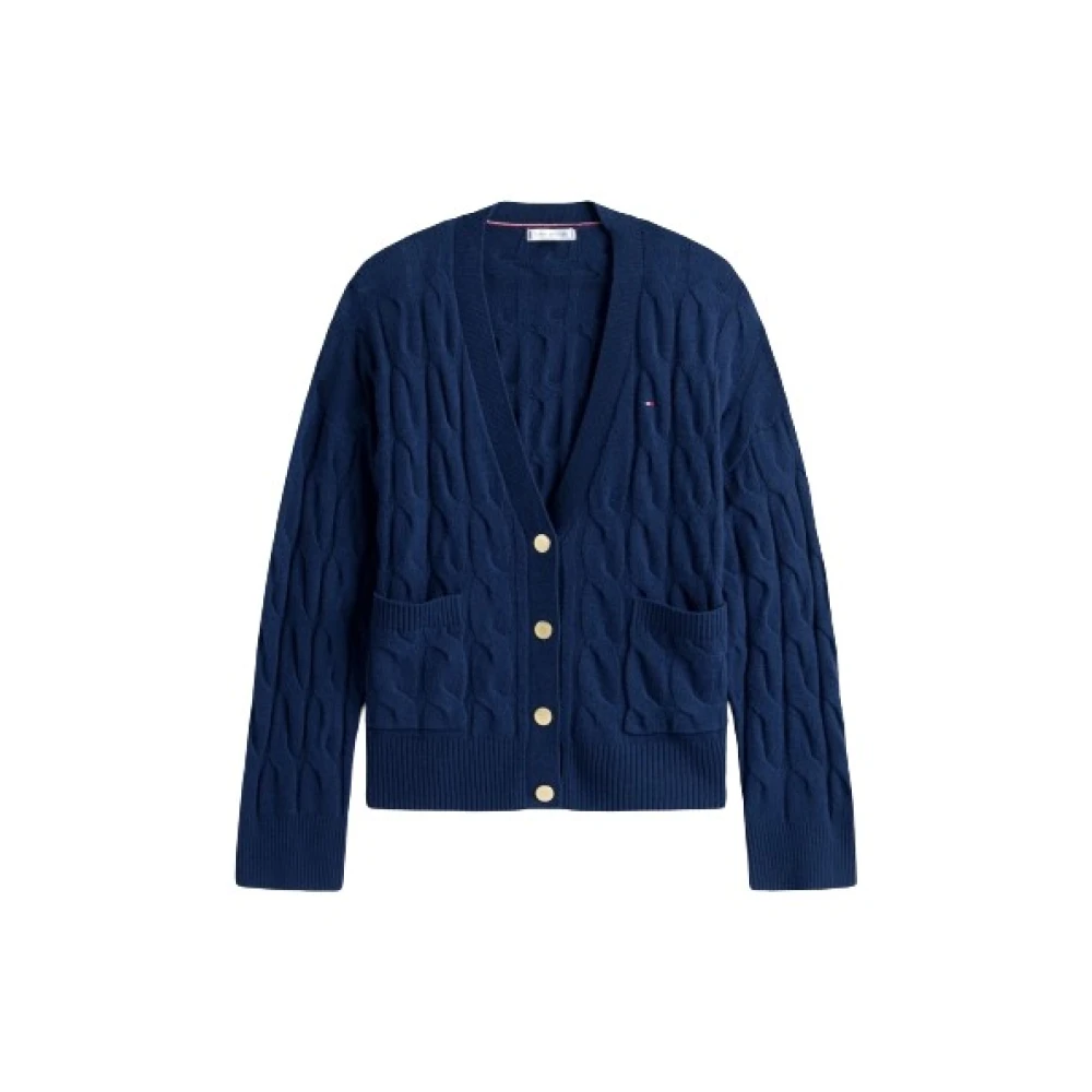 Tommy Hilfiger Women's Blue Cardigans, L, Knitwear