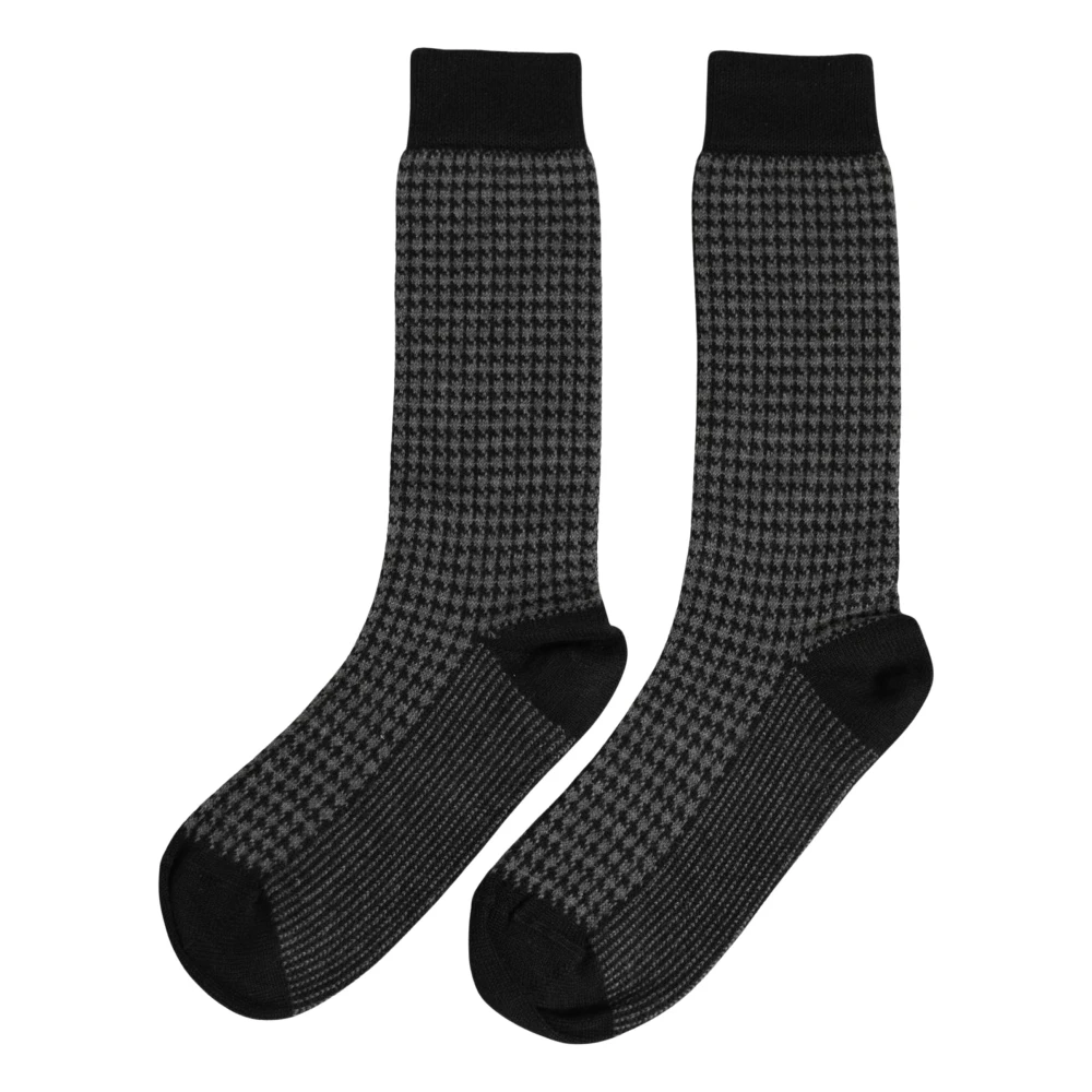 Dolce & Gabbana Black Wool Houndstooth Over Calf Accessory Socks - Male - Winter Scarves - Black - One Size - Accessories - Image 1