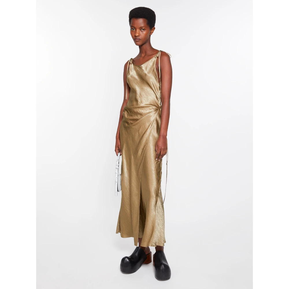 Acne Studios Groene Satijnen Wrap Jurk Green Dames