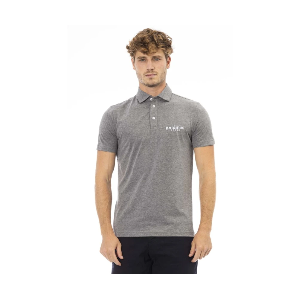 Baldinini Chique Polo van Katoen met Geborduurd Logo Gray Heren