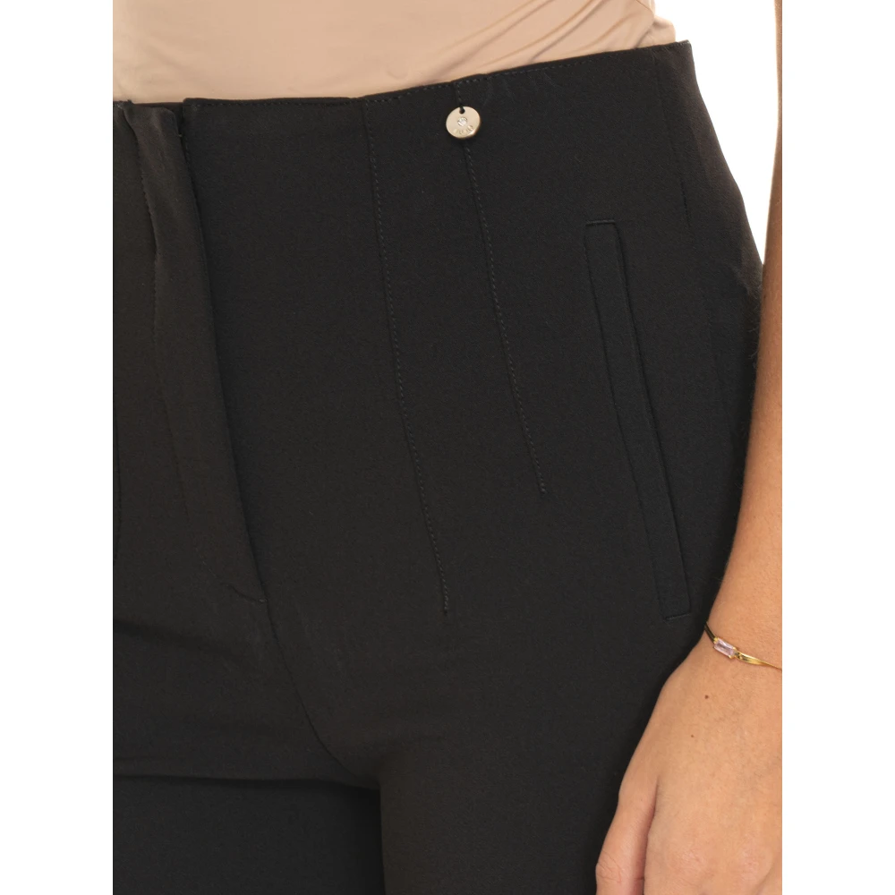 Liu Jo Hoge taille broek met rits Black Dames