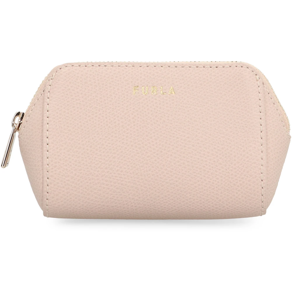 Furla Korrelig Leren Pouch met Interne Zak Gray Dames