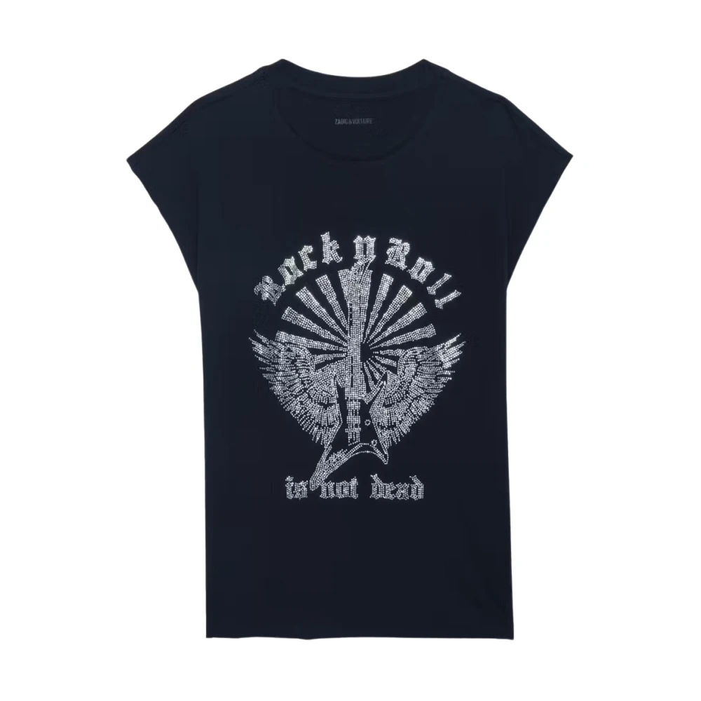 Zadig & Voltaire Biologisch Katoenen Mouwloze Top met Gitaarmotieven Black Dames
