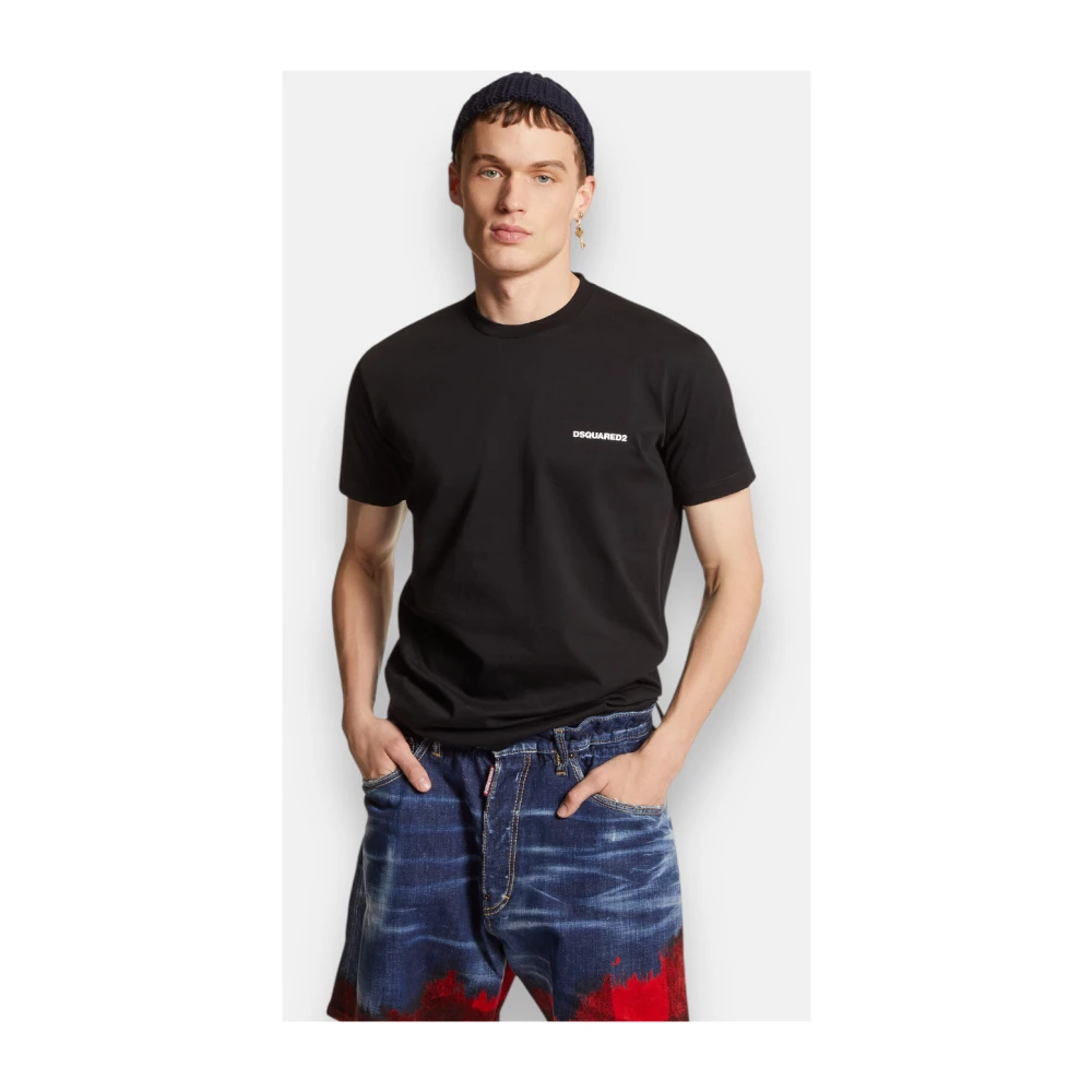 Dsquared2 Milan Print Katoenen T-shirt Black Heren