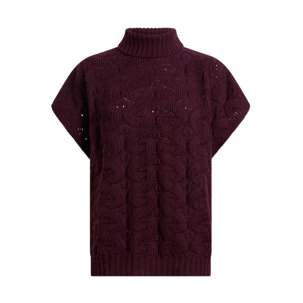 Etro Wool-Blend Turtleneck Jumper - Female - Turtlenecks - Red - M - Knitwear