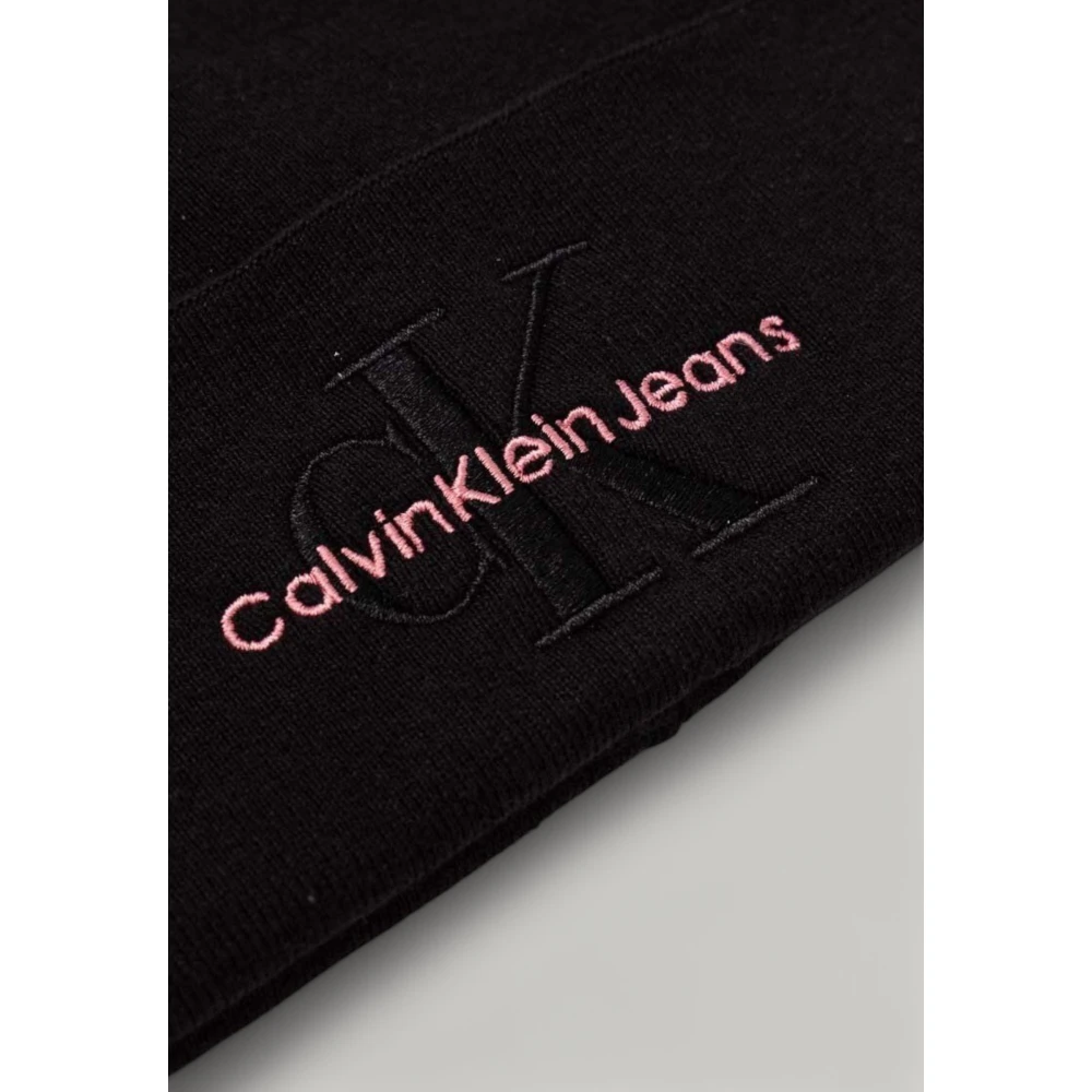 Calvin Klein Jeans Zwarte Logo Geborduurde Katoenen Pet Black Dames