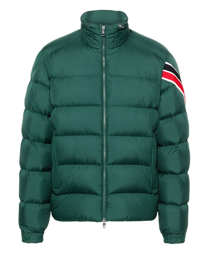manteau-vert-matelasse-avec-fermeture-eclair
