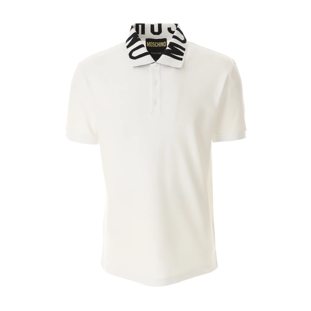 Moschino Geborduurde Hals Polo Shirt White Heren
