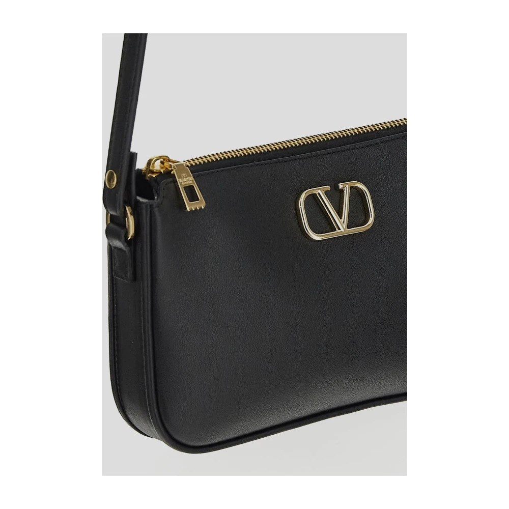 Valentino Garavani Leren Logo Tas Black Dames