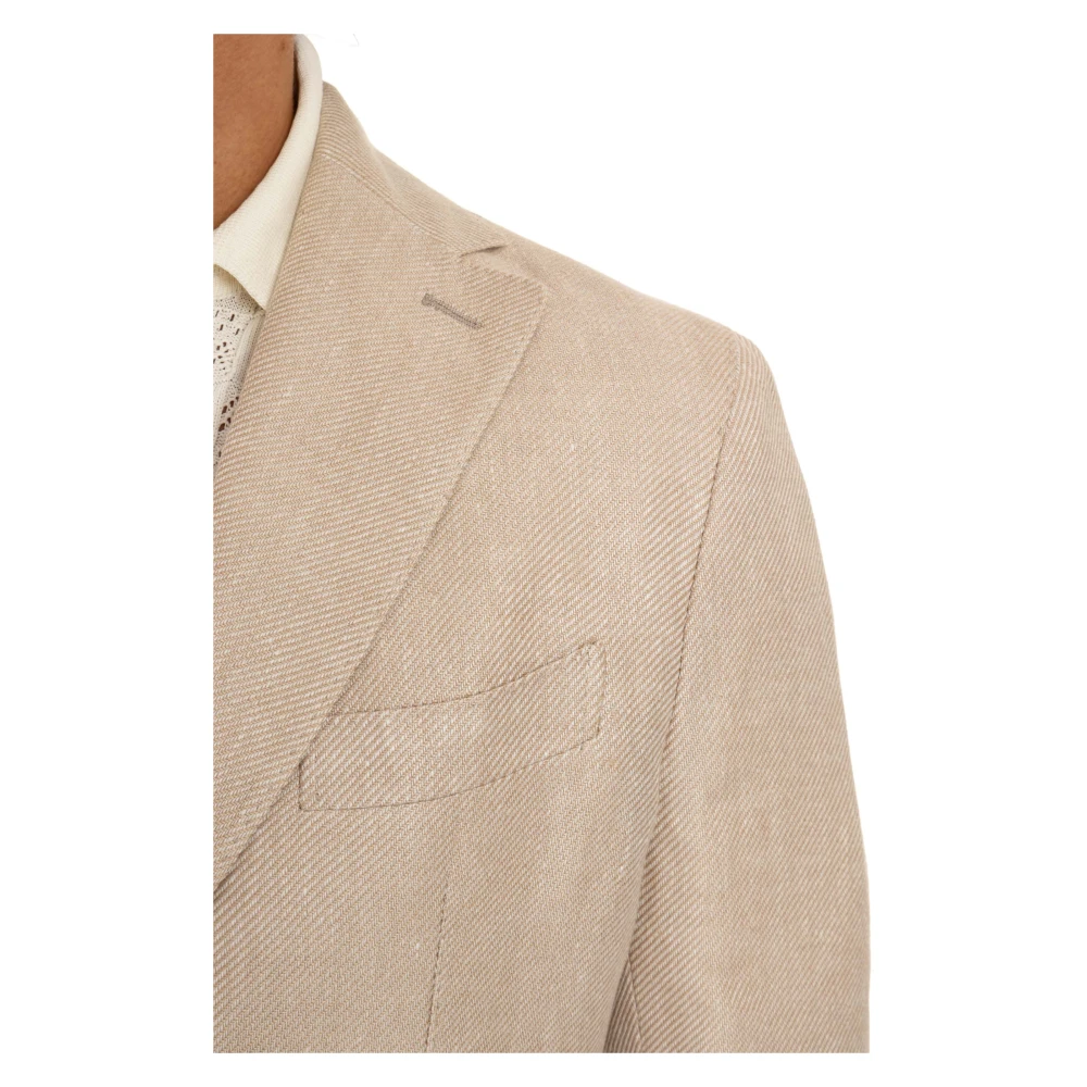 Eleventy Gestructureerde Jas en Broek Set Beige Heren
