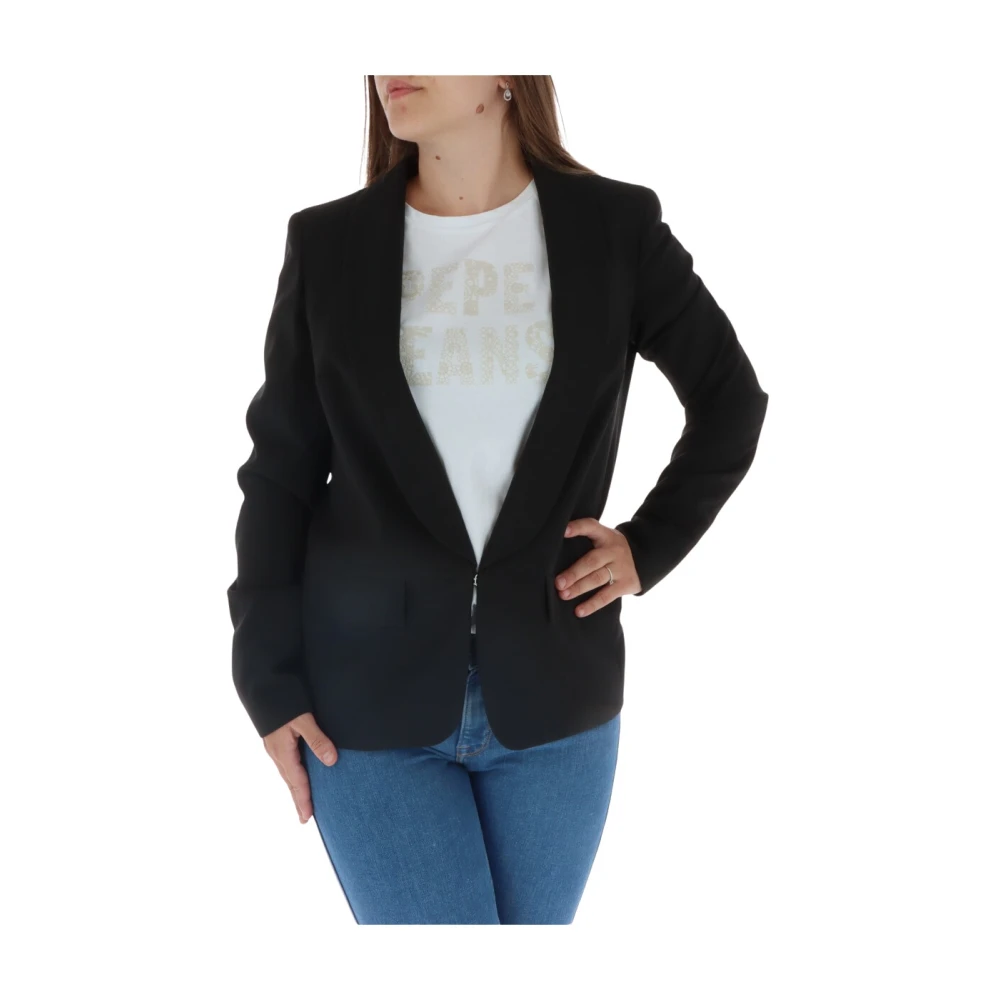 Svart Hook Button Blazer