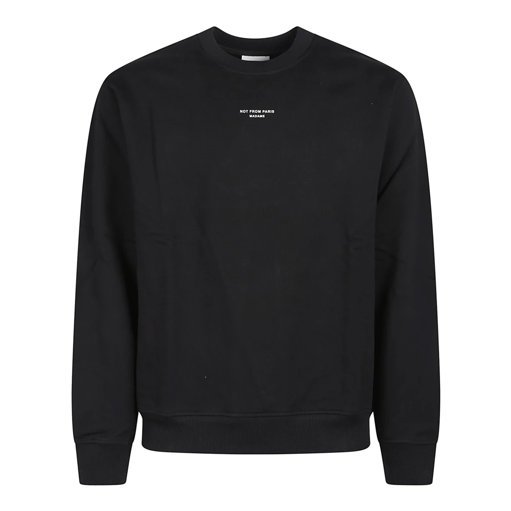 Drole de Monsieur Klassieke Slogan Sweater Black Heren
