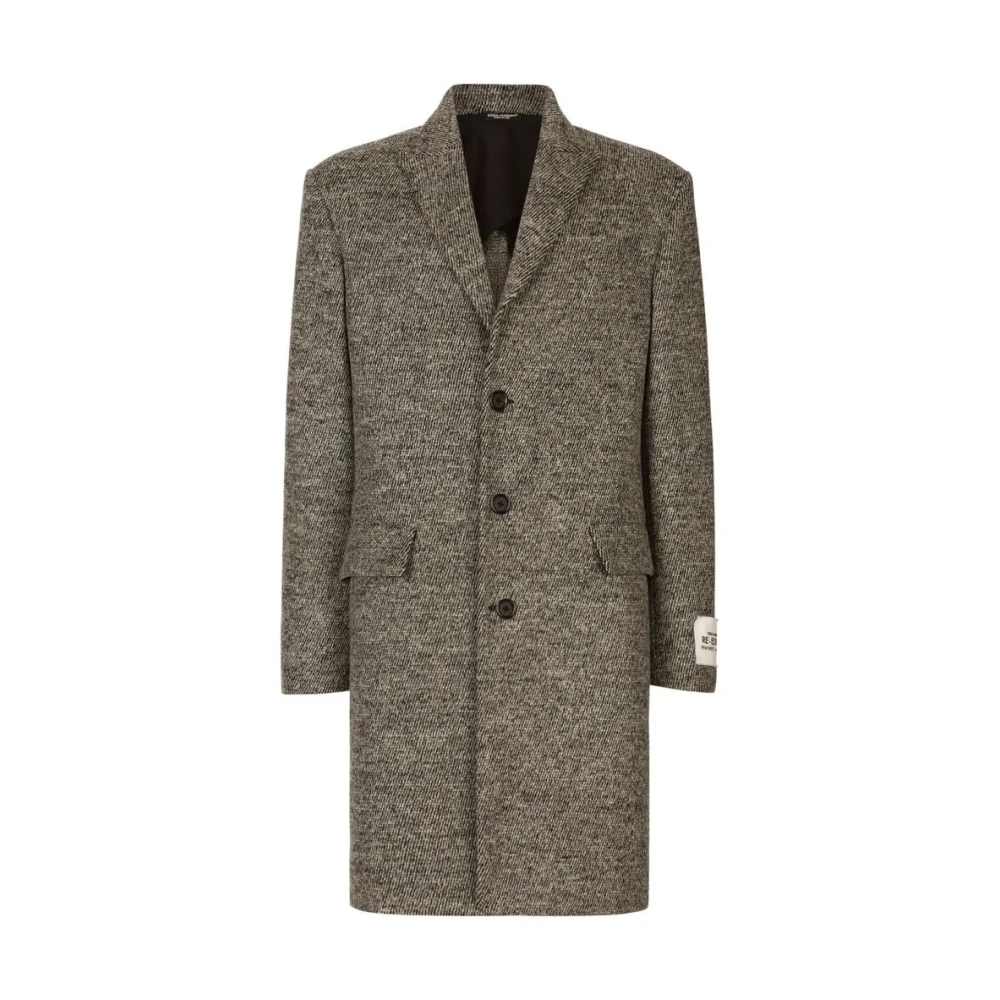 Dolce & Gabbana Single-Breasted Coats Gray Heren