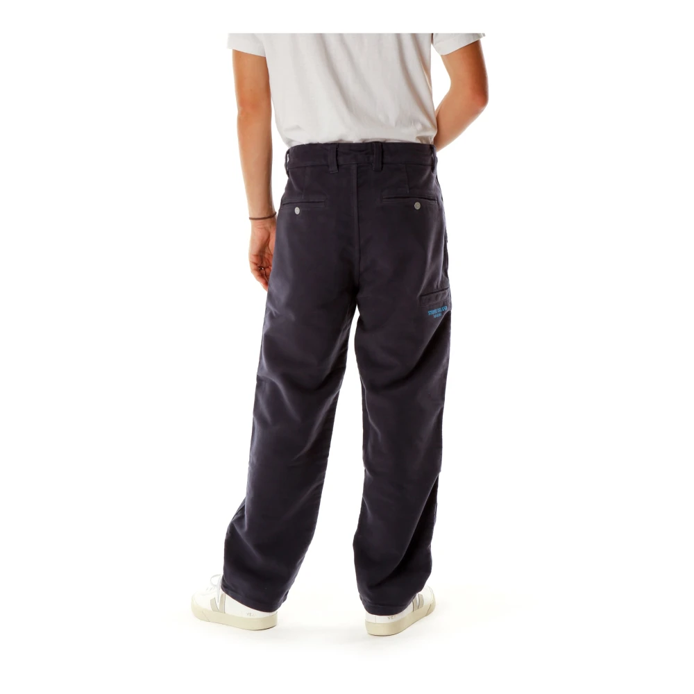 Stone Island Wijde Chino Broek Blue Heren