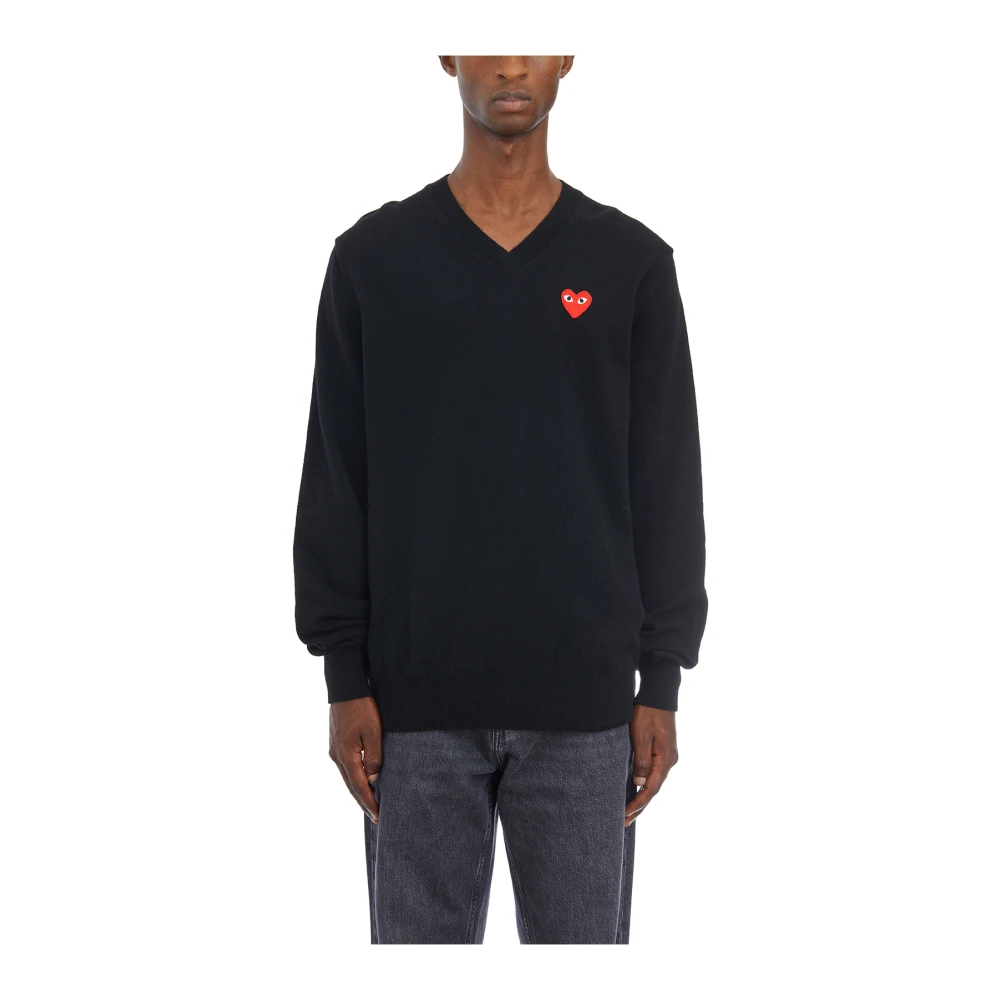 Comme des Garçons Play V-ringad Logotopp Black, Herr