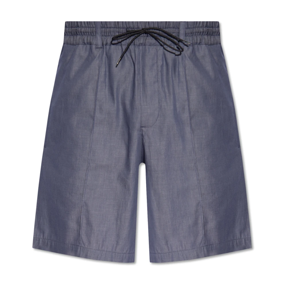 Emporio Armani Cotton shorts with logo Blue Heren