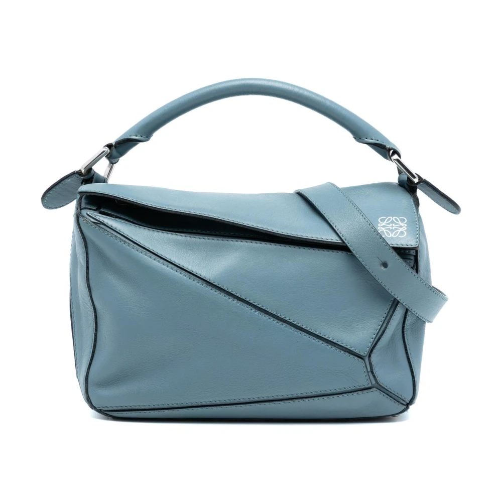 Loewe Pre-Owned Women's Blue Vintage Handbags, One Size, Pre-Owned Structured Leather Handbag