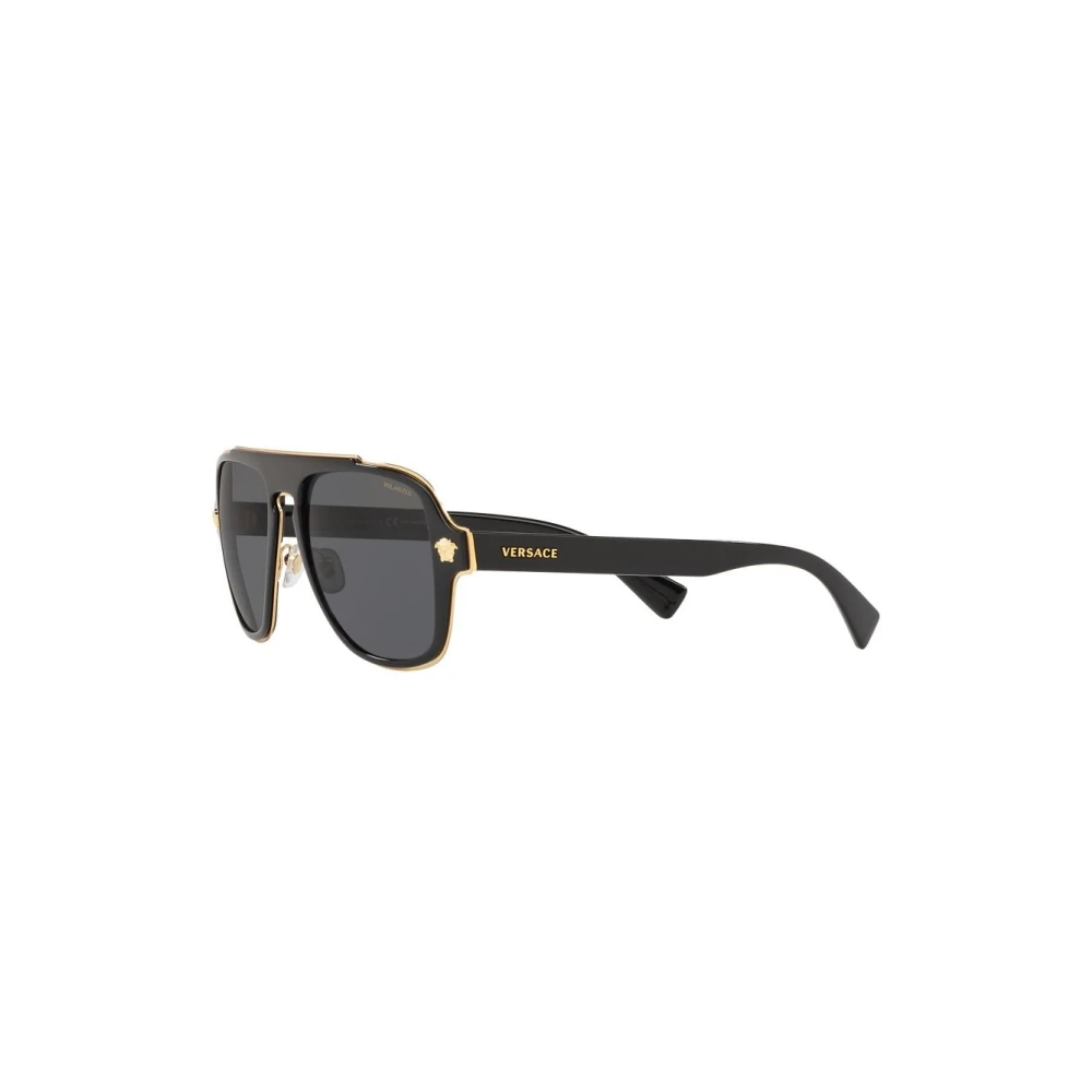 Versace Men's 0VE2199 Aviator Sunglasses - Gold/Black - Image 13