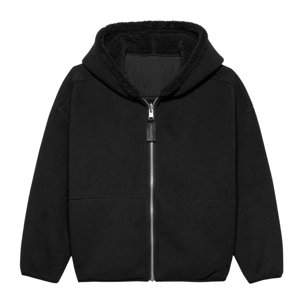 Calvin Klein Svart Huva Tröja Fullzip Barn Black, Pojke