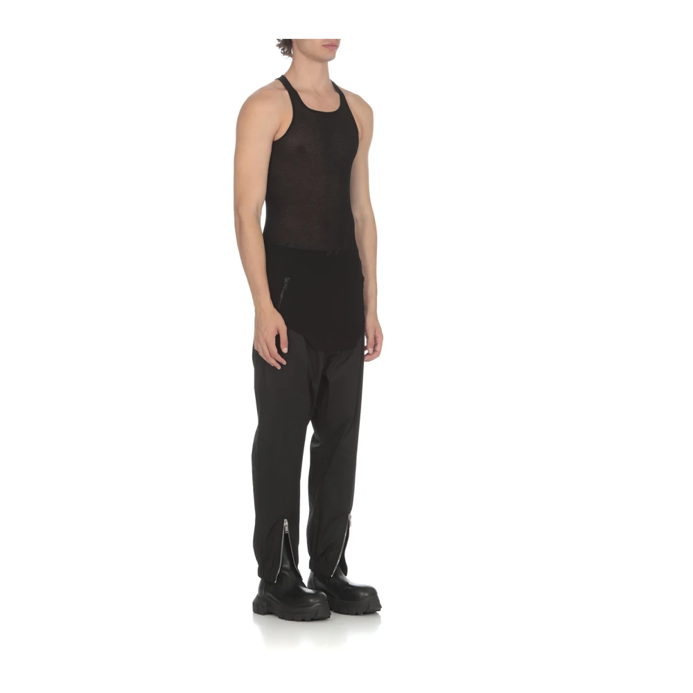 Rick Owens Zwarte Mouwloze Asymmetrische Top Black Heren