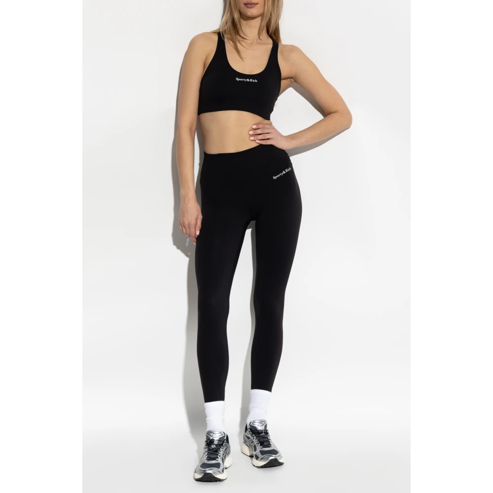 Sporty & Rich Leggings uit de Core-collectie Black Dames