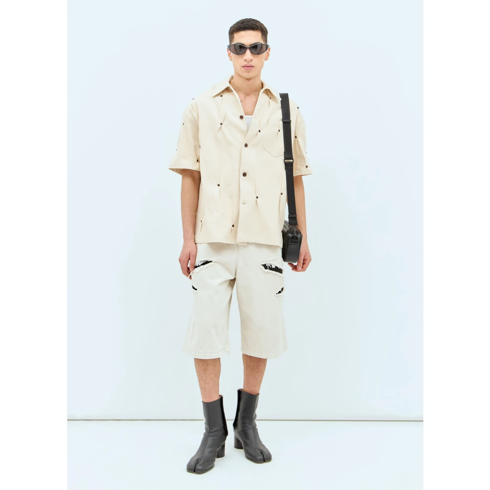 Kusikohc Rivet Denim Shirt Beige Heren
