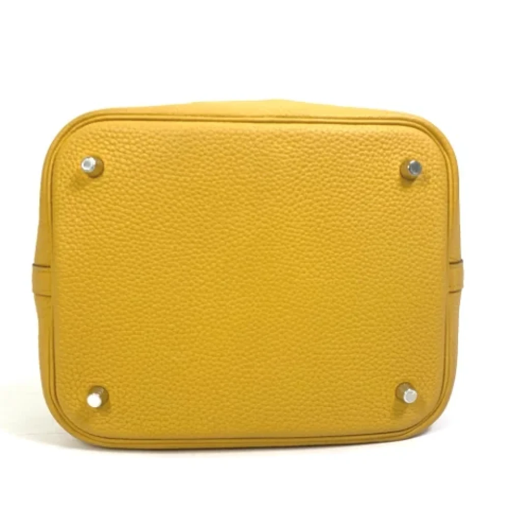 Hermès Vintage Pre-owned Leather handbags Yellow Dames