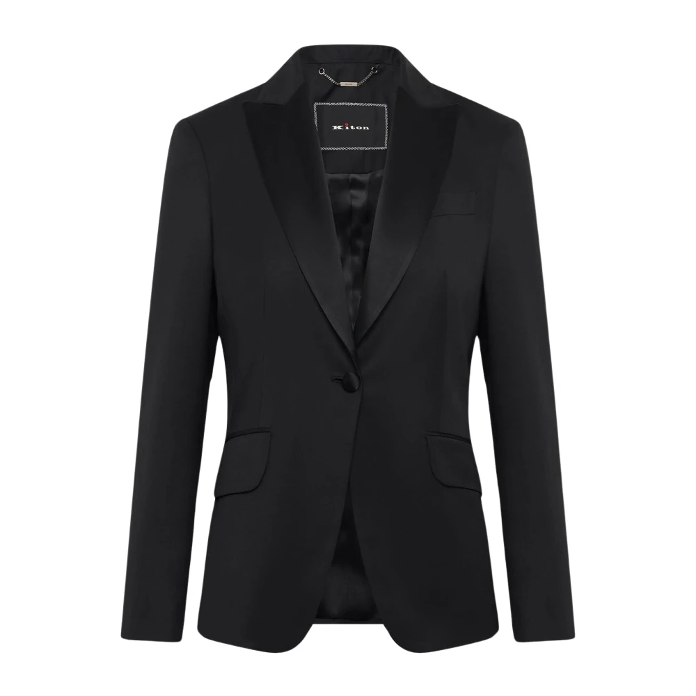 Kiton Wollen Tuxedo Jas Black Dames