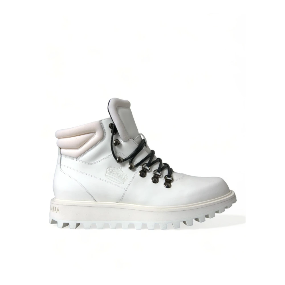 Dolce & Gabbana Men's White Trekking Ankle Boots