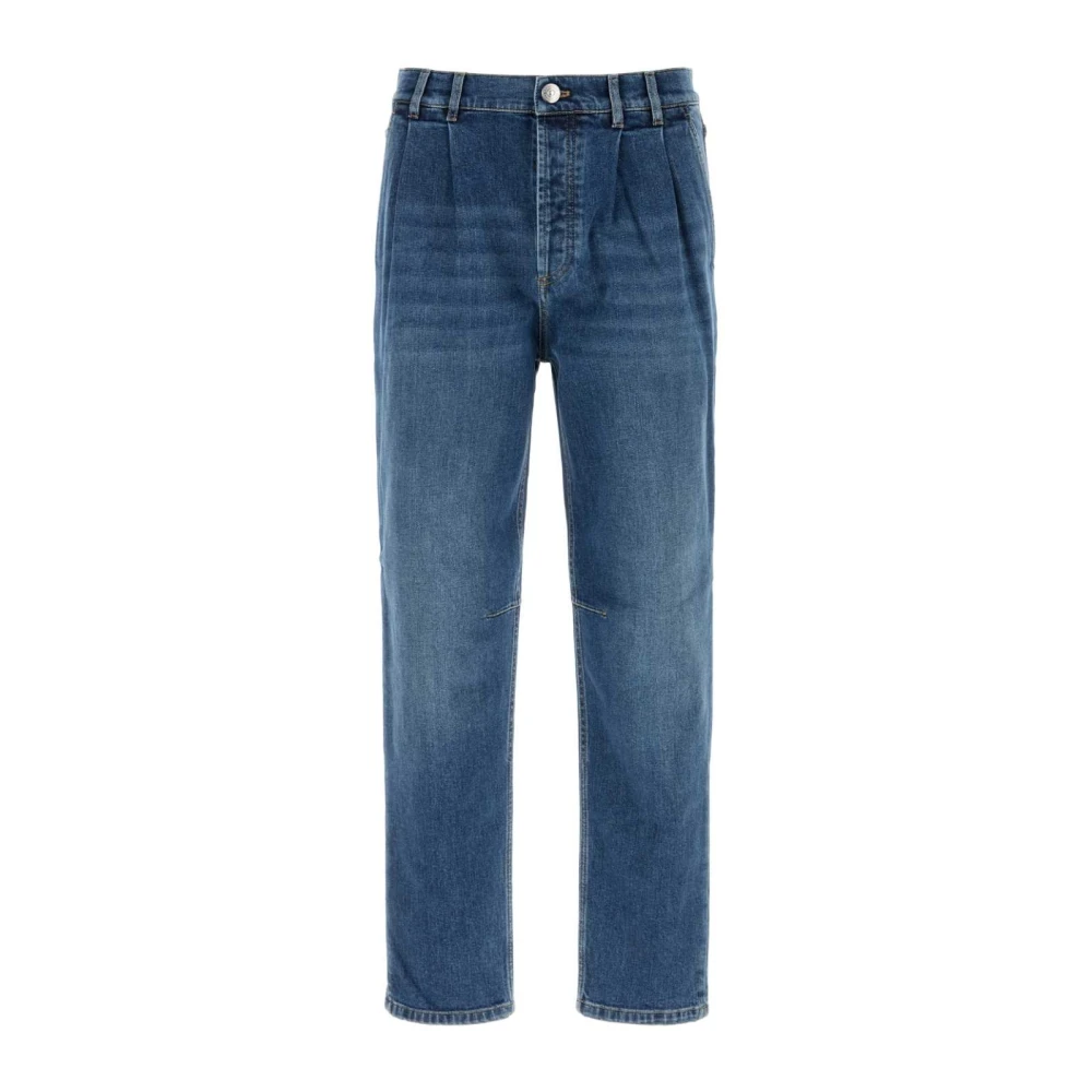 Brunello Cucinelli Blue Straight Fit Jeans, Male, Xl, Denim Trousers