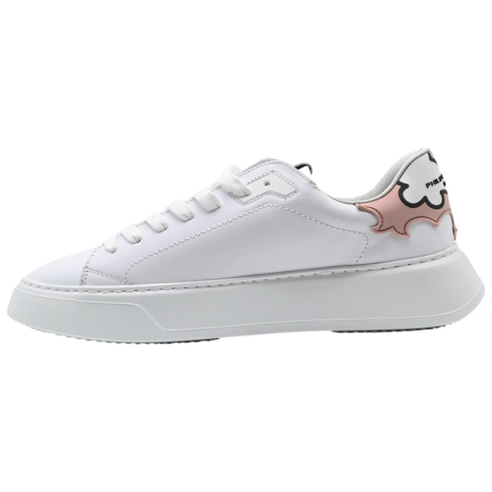 Philippe Model Lage Temple Sneakers in Blanc Rose Multicolor Heren