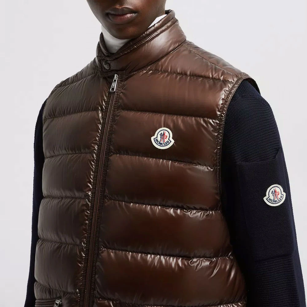 Moncler Gui Vest Brown Heren