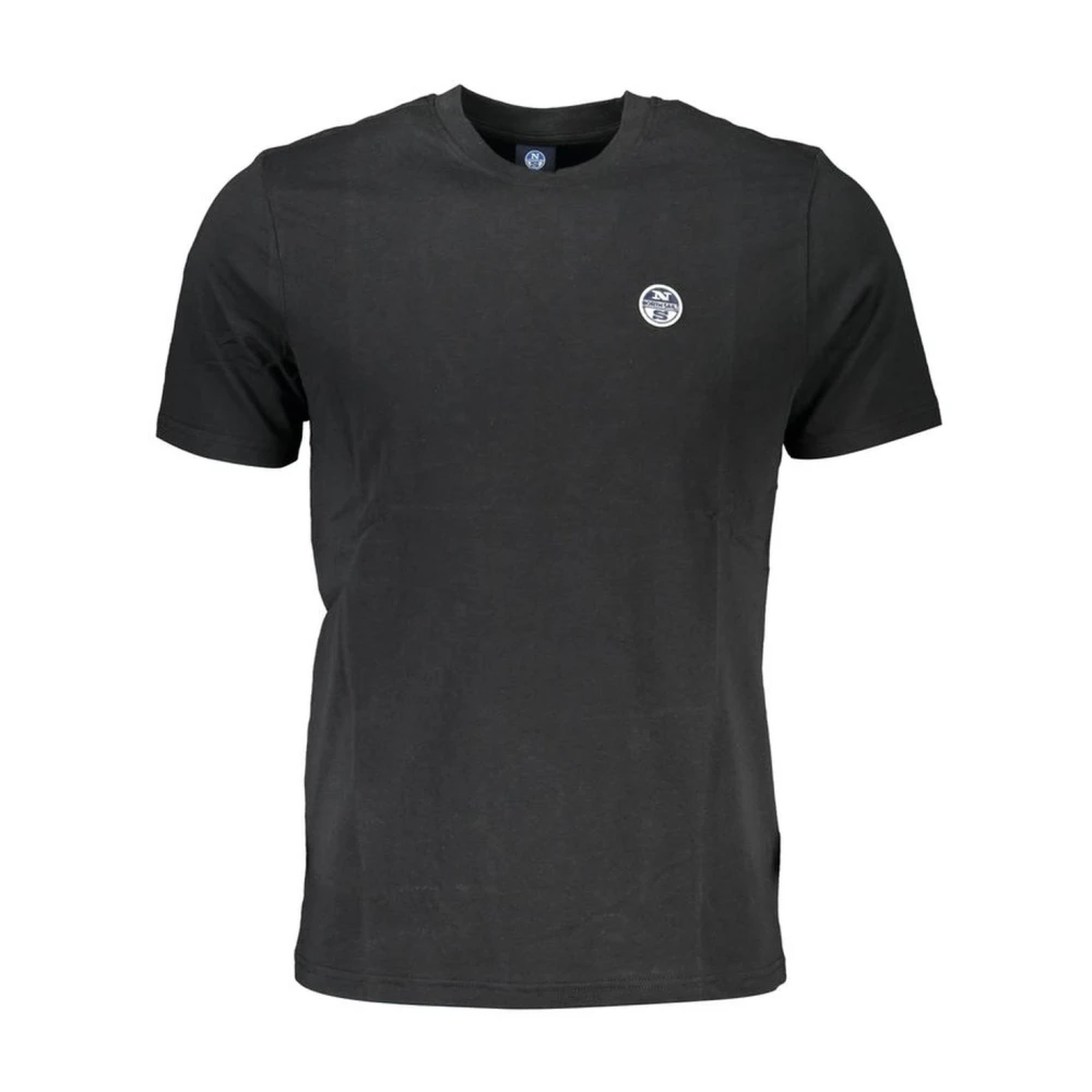 North Sails Zwart Logo Crewneck Katoenen T-shirt Black Heren