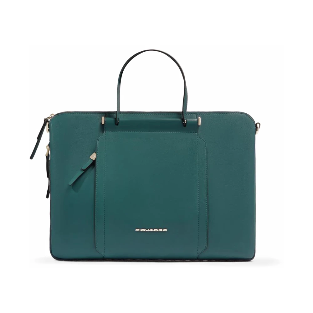 Piquadro Femme Vert Sacs, Taille: One Size Sac À Ordinateur Mince Avec Compartiment Pour Ipad®, Protections Antichoc Et Rfid