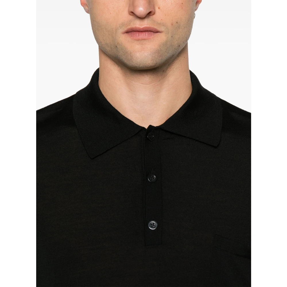 Saint Laurent Zwarte T-shirts en Polos met Cassandre Borduurwerk Black Heren