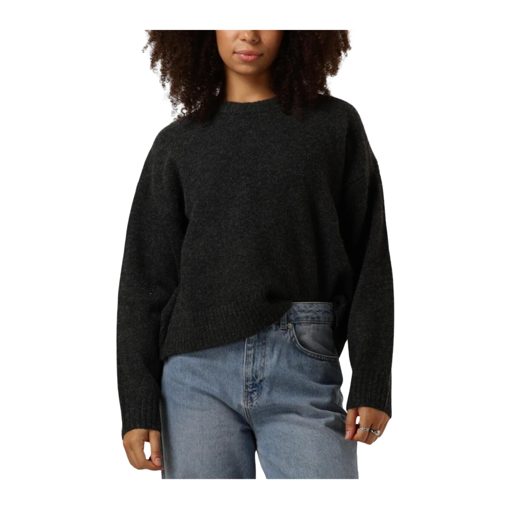 NEO NOIR Antraciet Gebreide Blouse Stijlvol Comfort Gray Dames