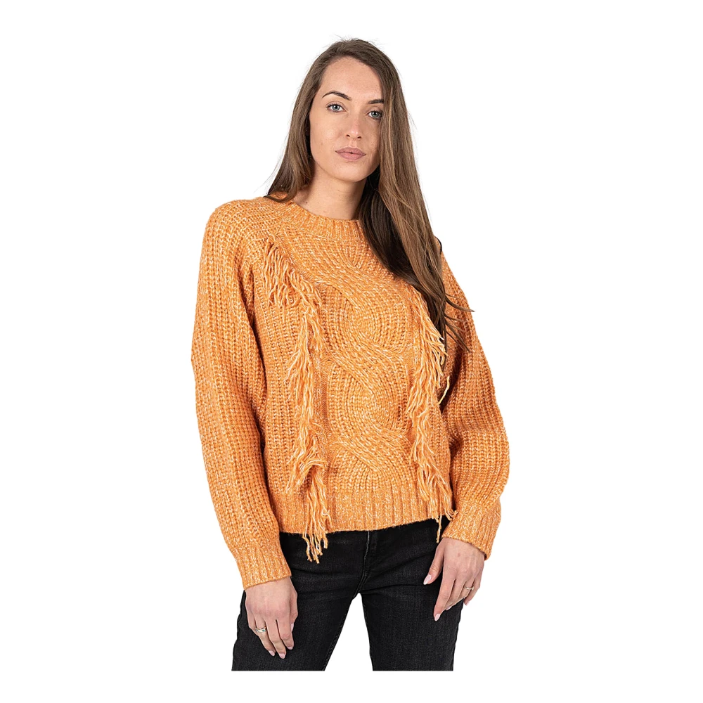 Silvian Heach Donna Arancione - Maglia Lavorata A Maglia Ampia Frameonz - Knitwear - Xs