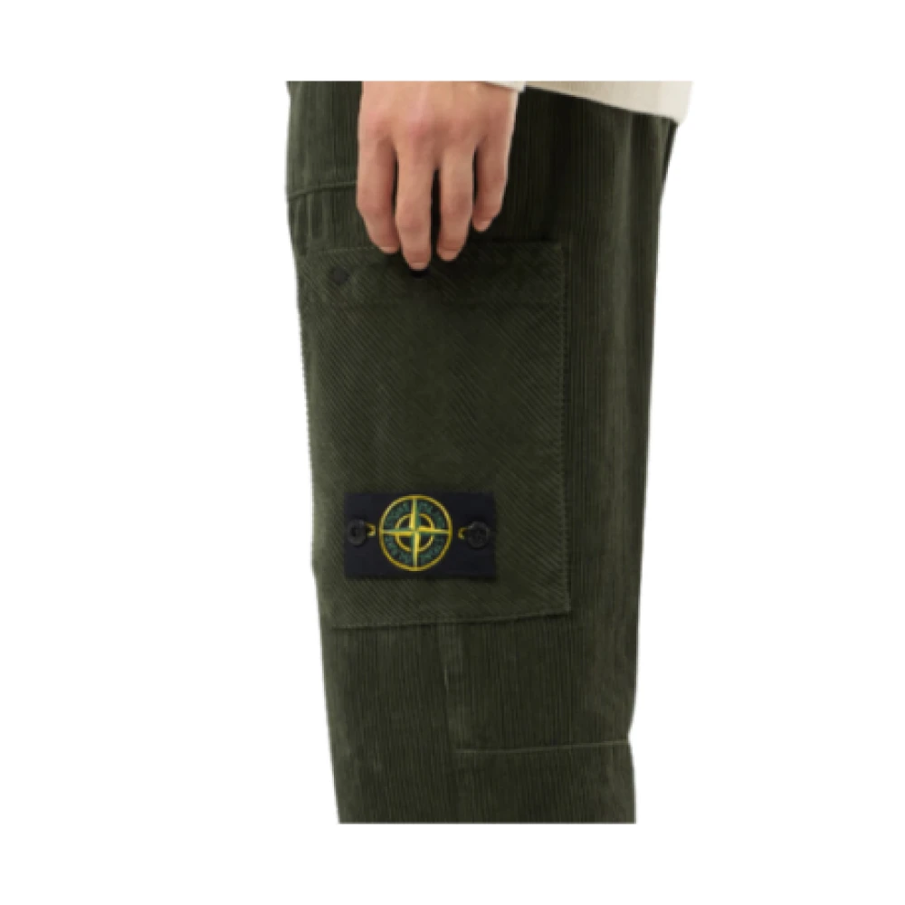 Stone Island Cargo Velvet Katoenen Broek Green Heren